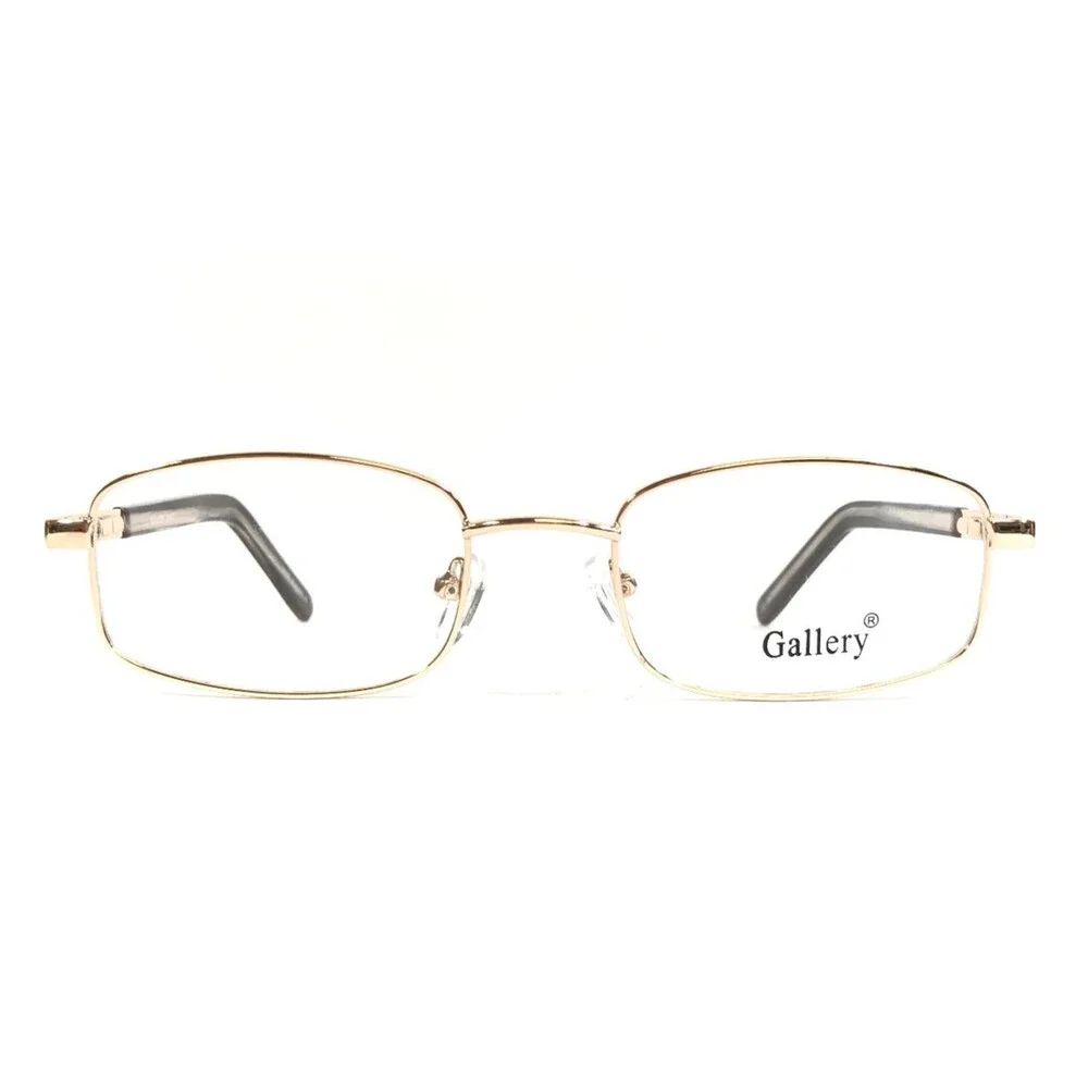 Gallery Eyeglasses Frames CHAZ YG Yellow Gold Rectangle Wire Rim 52-18-140